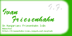 ivan friesenhahn business card